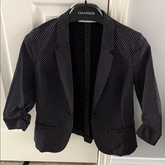 Jackets & Blazers - Ladies black and white polka dot blazer
